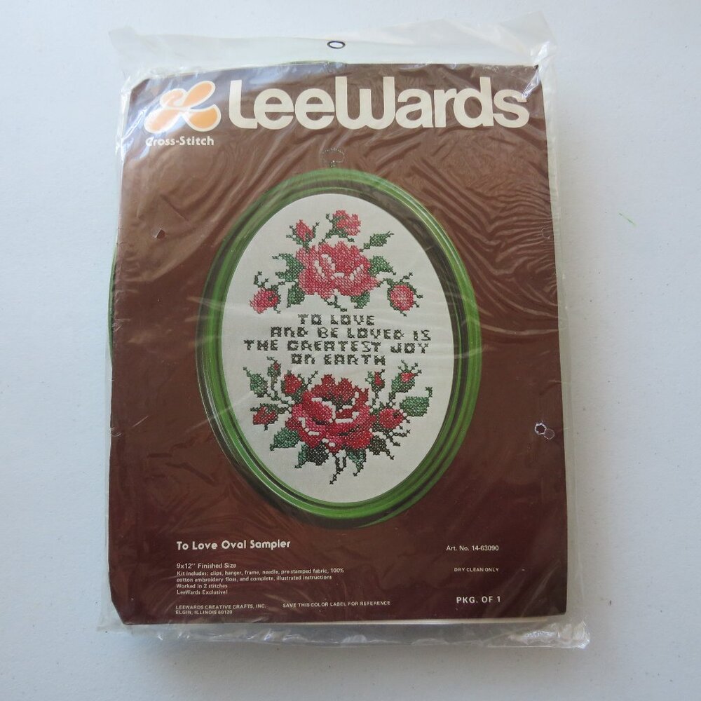 To Love Oval Sampler LeeWards Cross Stitch Kit With Frame #14-63090